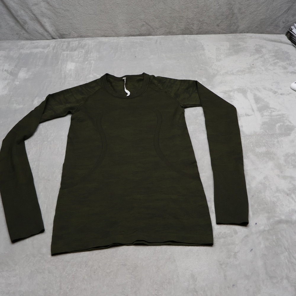 Lululemon Shirt Womens 6 Green Swiftly Tech Long Sleeve Crew Pullover Knit Run